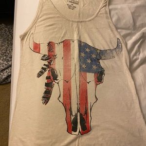American Flag horns tank - size xs - flowy